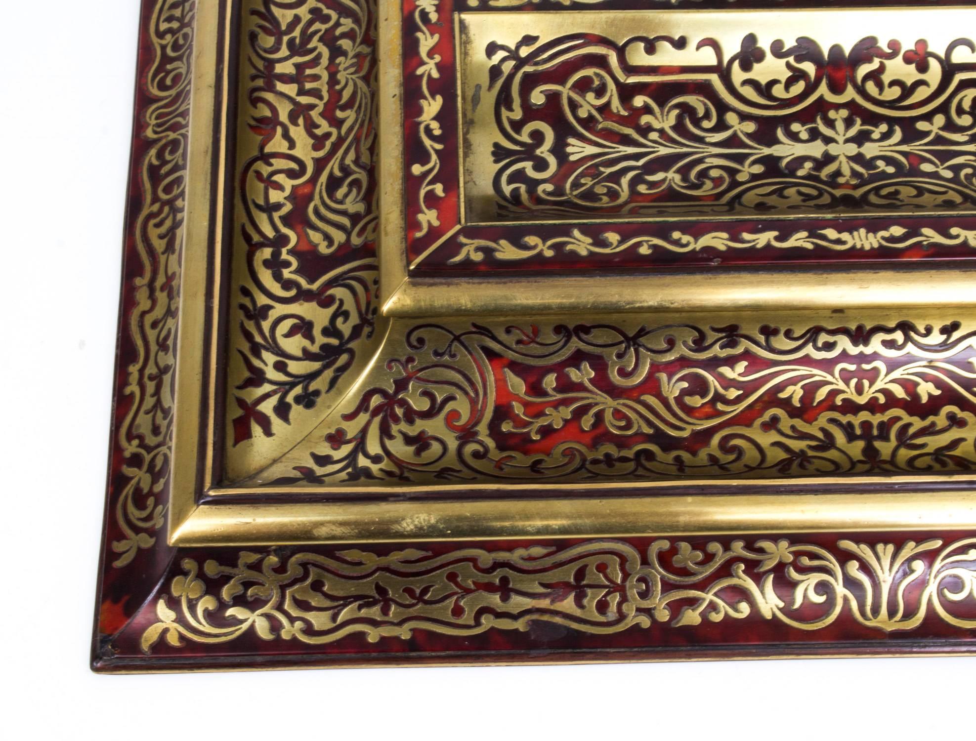 19th Century French Boulle & Cut Brass Inkstand  In Excellent Condition In London, GB