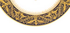 Assiette Napoléon III en porcelaine de Sèvres dorée:: circa 1870