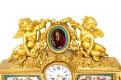 19th Century French Gilt Bronze Bleu Celeste Sevres Porcelain Clock