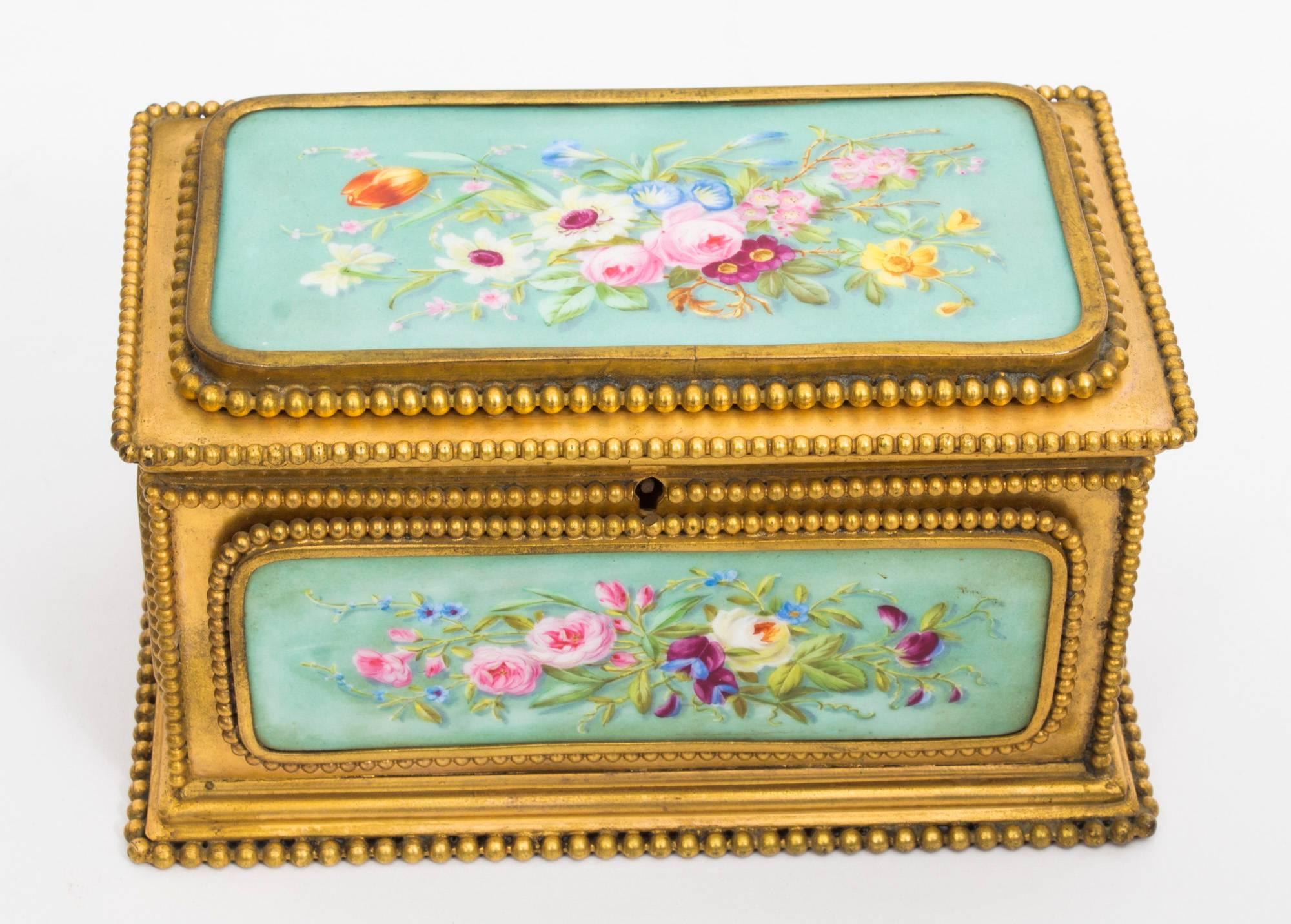 19th Century Porcelain and Ormolu Jewel Casket Box by Tahan 2