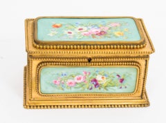 19th Century Porcelain and Ormolu Jewel Casket Box by Tahan