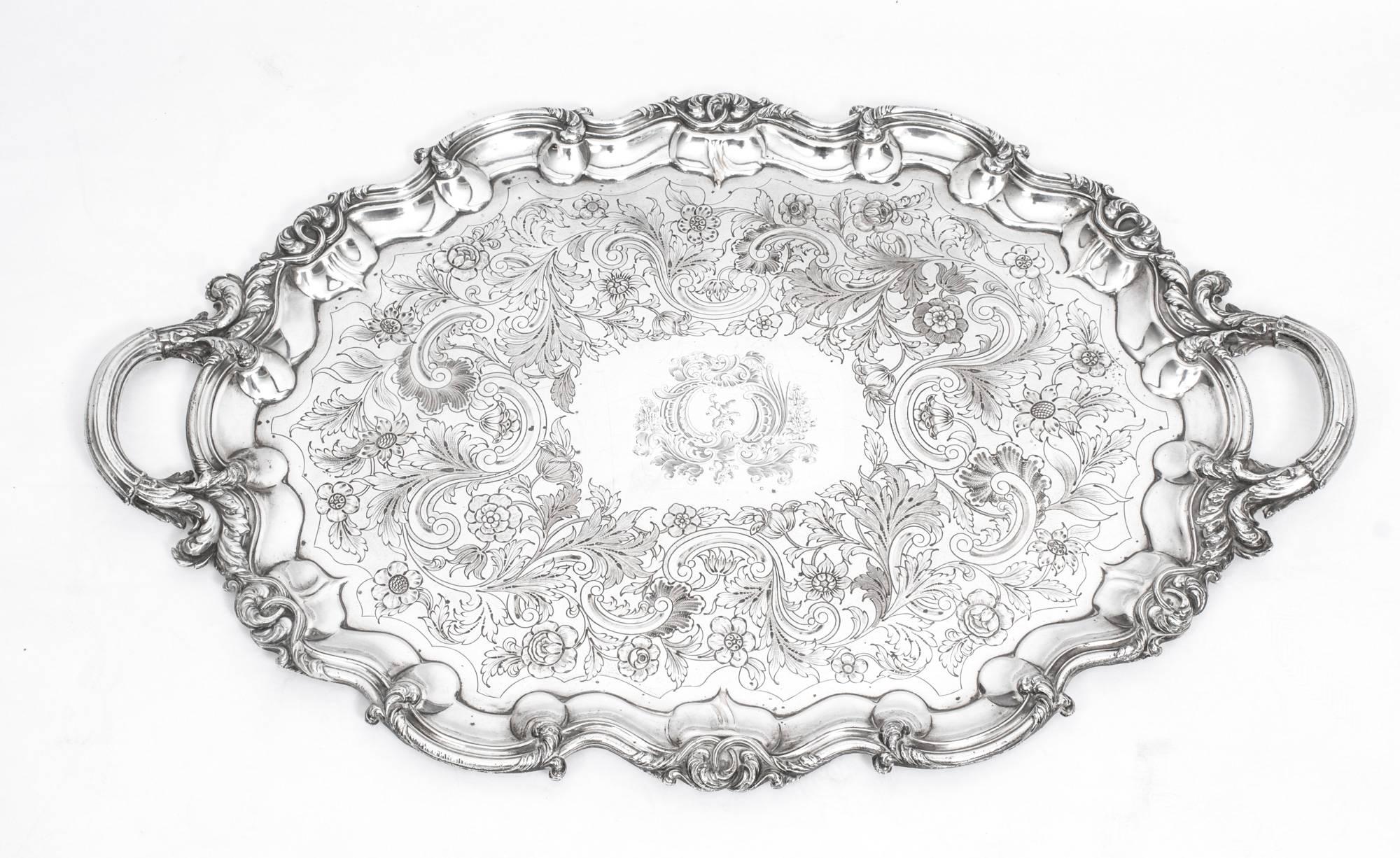 Antique George III Old Sheffield Tray by Cresswick, 1811 4