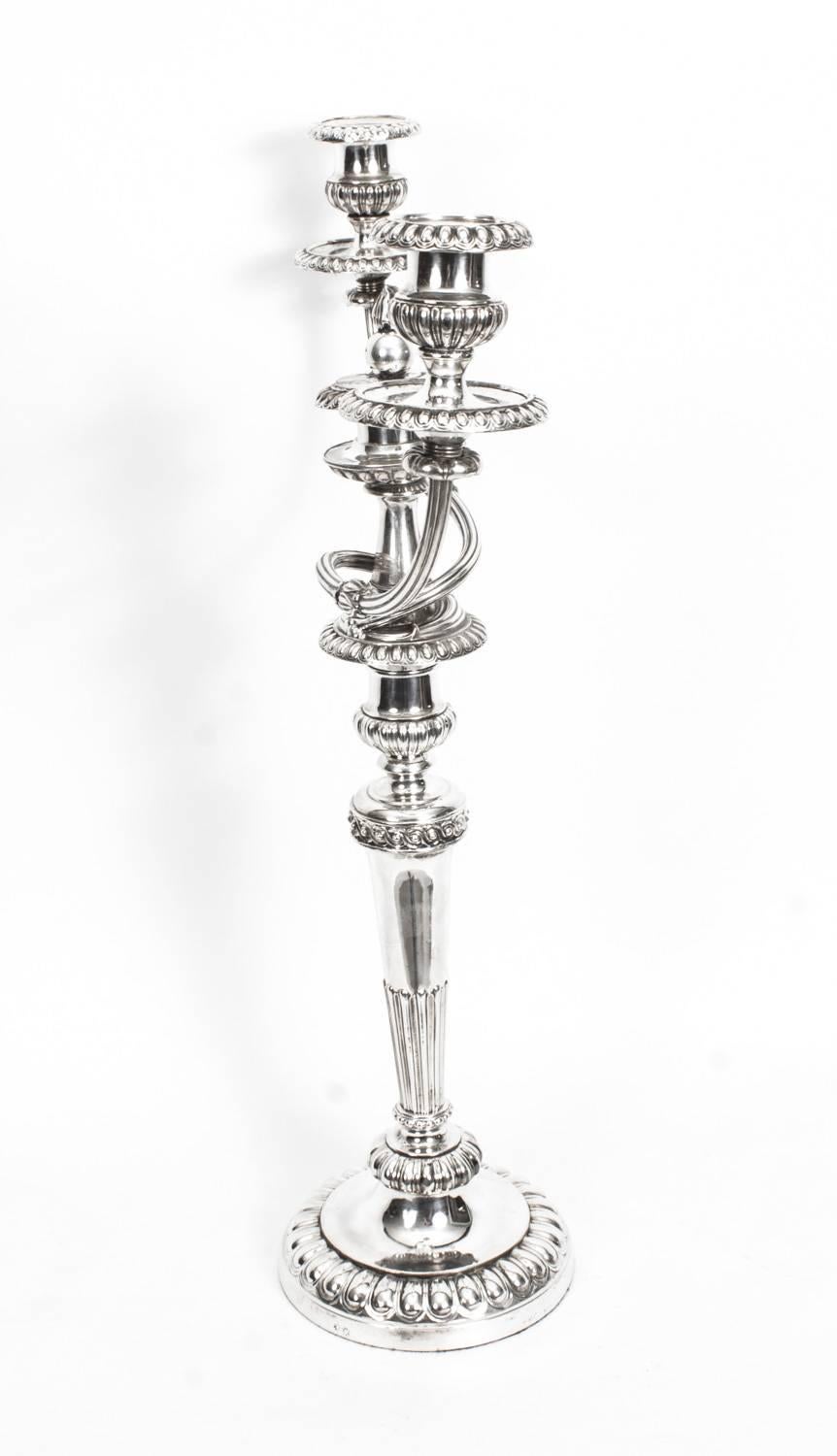 Antique Pair of George III Three-Light Candelabra Matthew Boulton, 1784 2