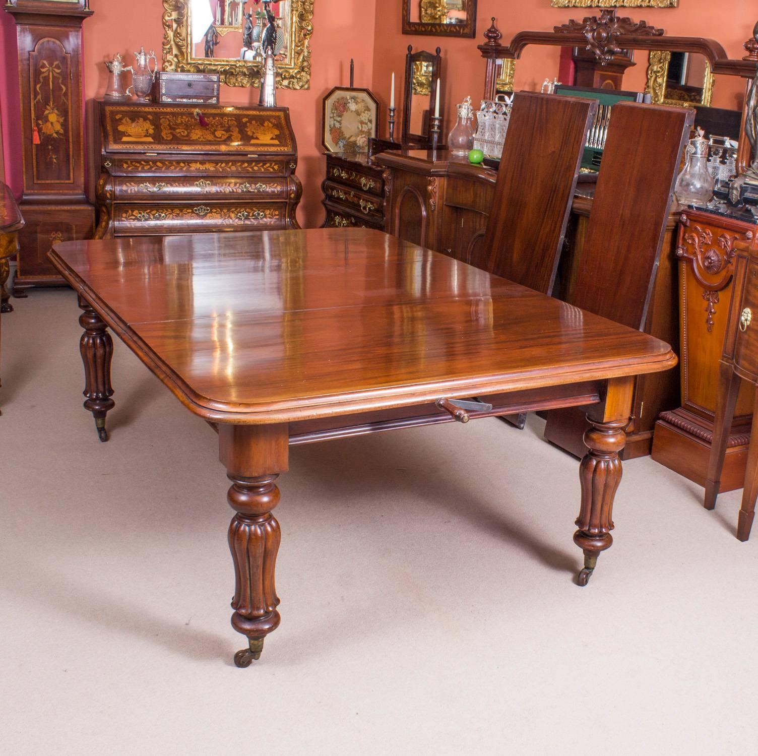 19th Century William IV Mahogany Dining Table and 12 Chairs 1