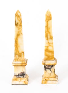19th Century Pair of Grand Tour Convent Siena Marble Obelisks