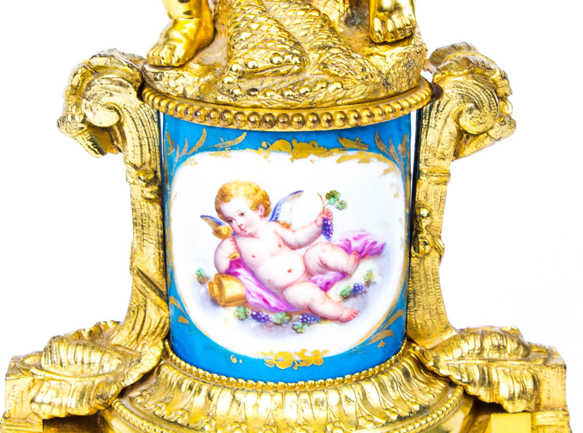 French 19th Century Ormolu and Sèvres Porcelain Table Lamp