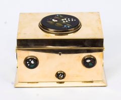 19th Century French Ormolu and Pietra Dura Stationery Casket