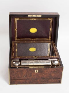 19th Century Burr Walnut Lady's Vanity Travelling Case