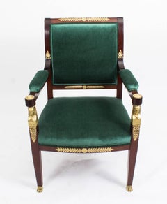 19th Century Napoleon III Mahogany and Ormolu Armchair