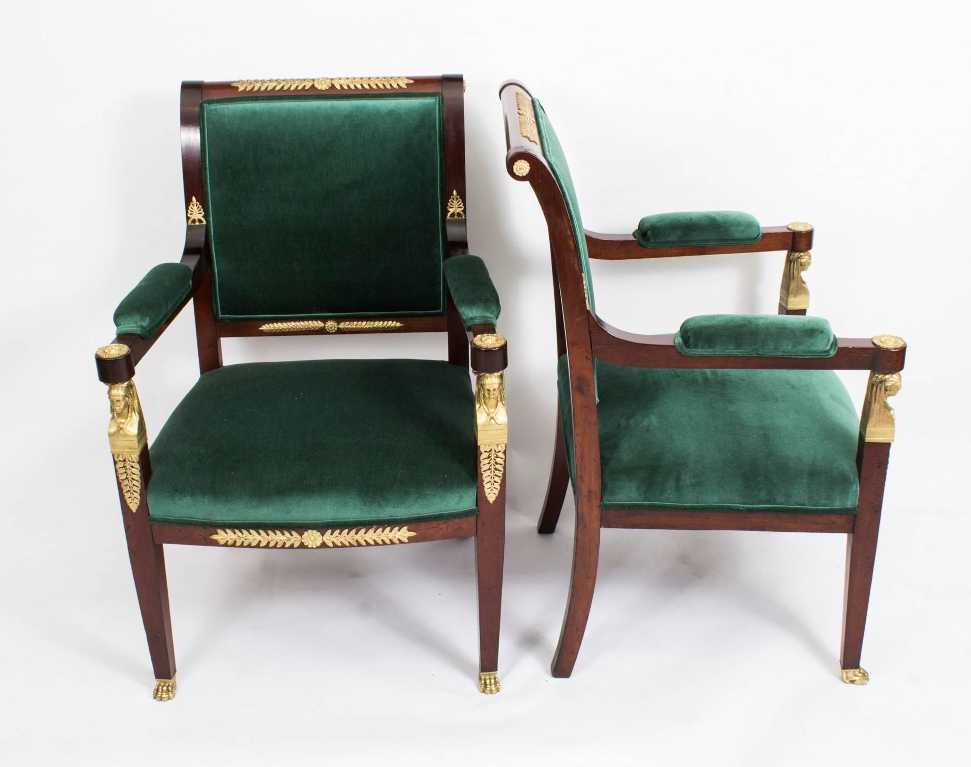 19th Century Napoleon III Mahogany and Ormolu Armchair In Excellent Condition In London, GB