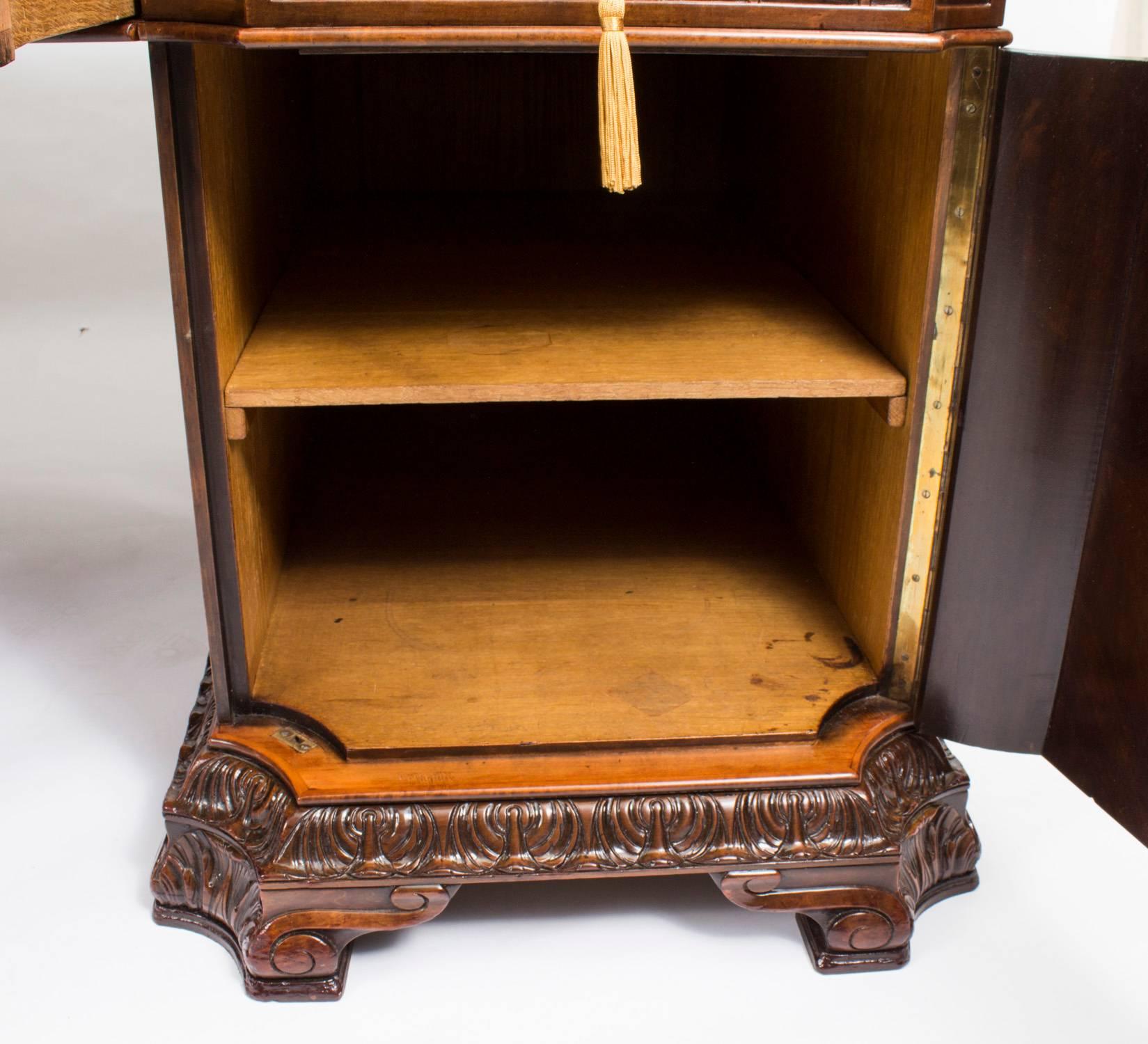 19th Century Chippendale Revival Mahogany Pedestal Desk 5