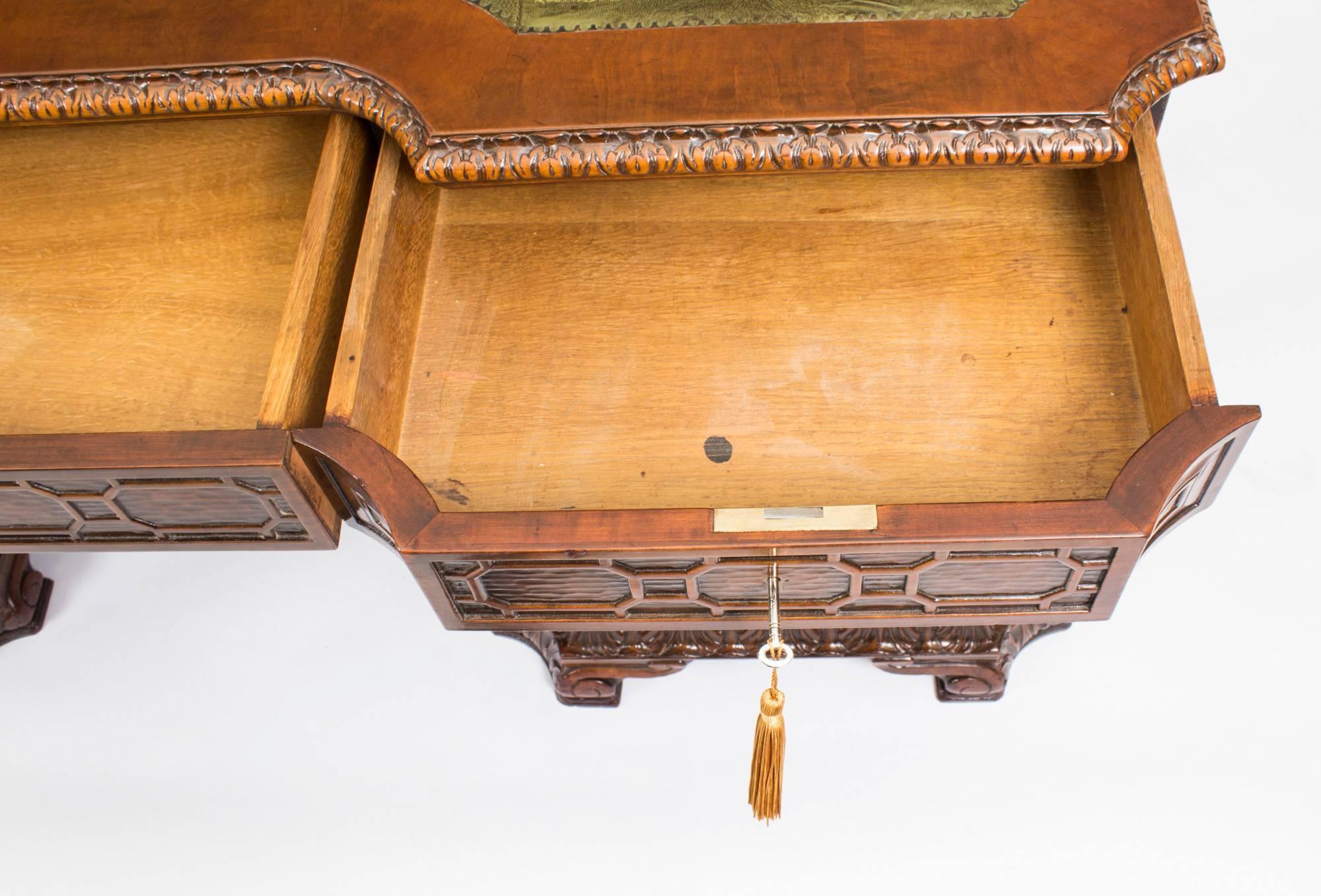 19th Century Chippendale Revival Mahogany Pedestal Desk 4