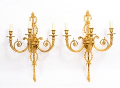 Early 20th Century Set of Eight French Neoclassical Style Ormolu Wall Lights