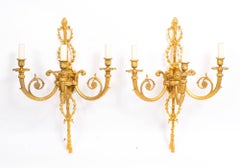 Early 20th Century Pair of French Neo-Classical Style Ormolu Wall Lights