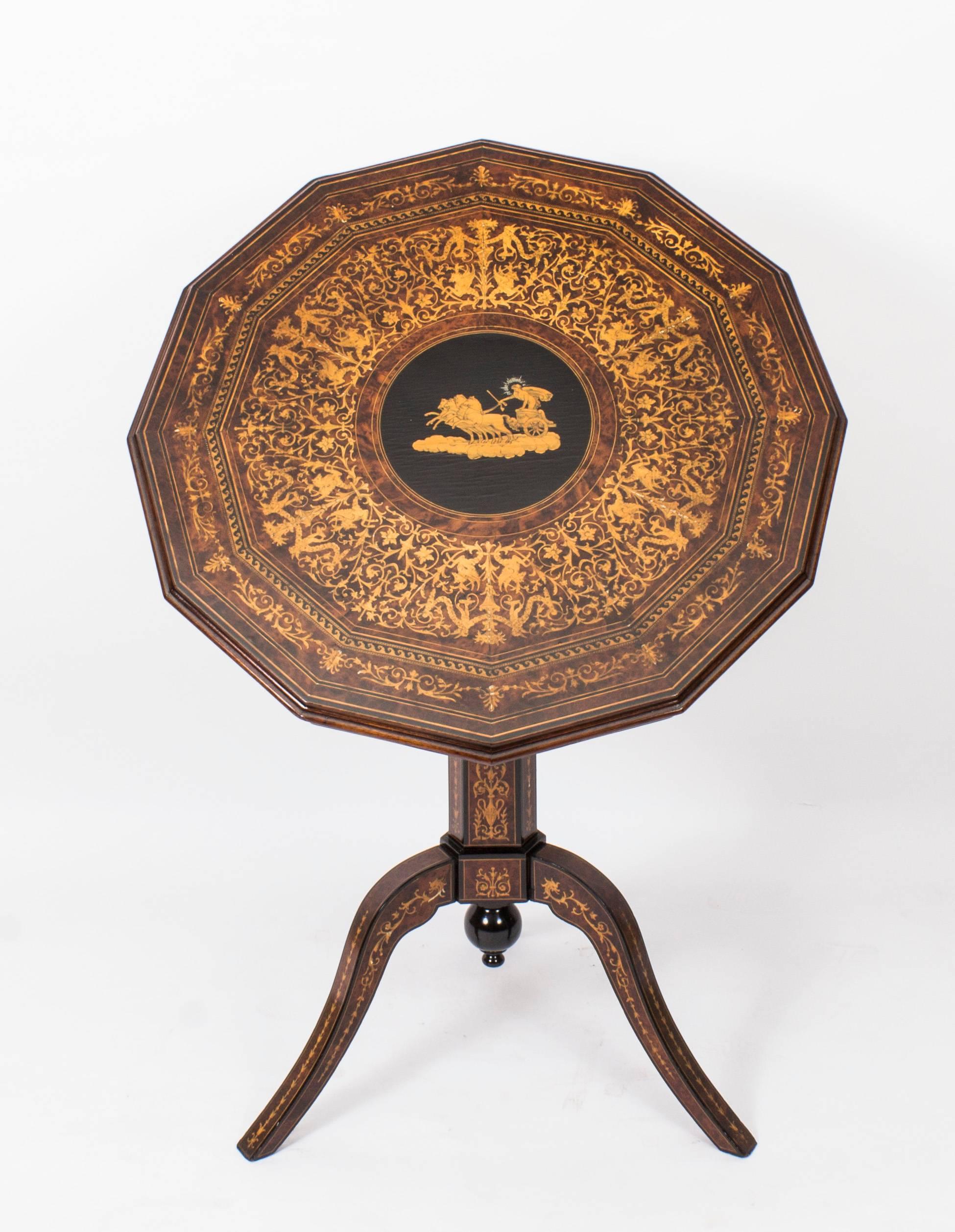 19th Century Italian Sorrento Tilt-Top Occasional Table 1