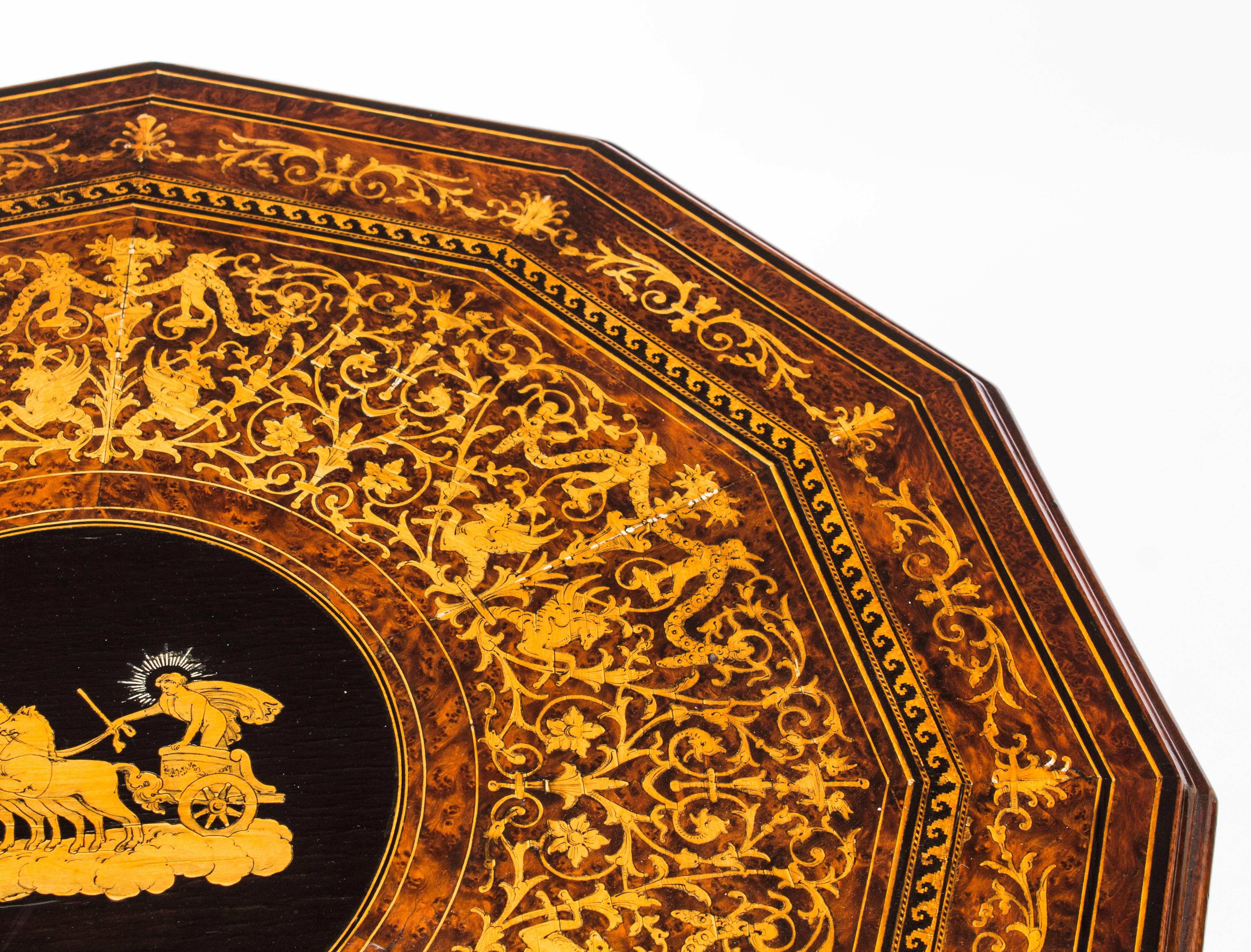 Marquetry 19th Century Italian Sorrento Tilt-Top Occasional Table