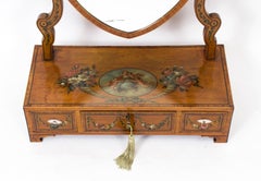 Antique Satinwood Painted Dressing Table Mirror, circa 1880