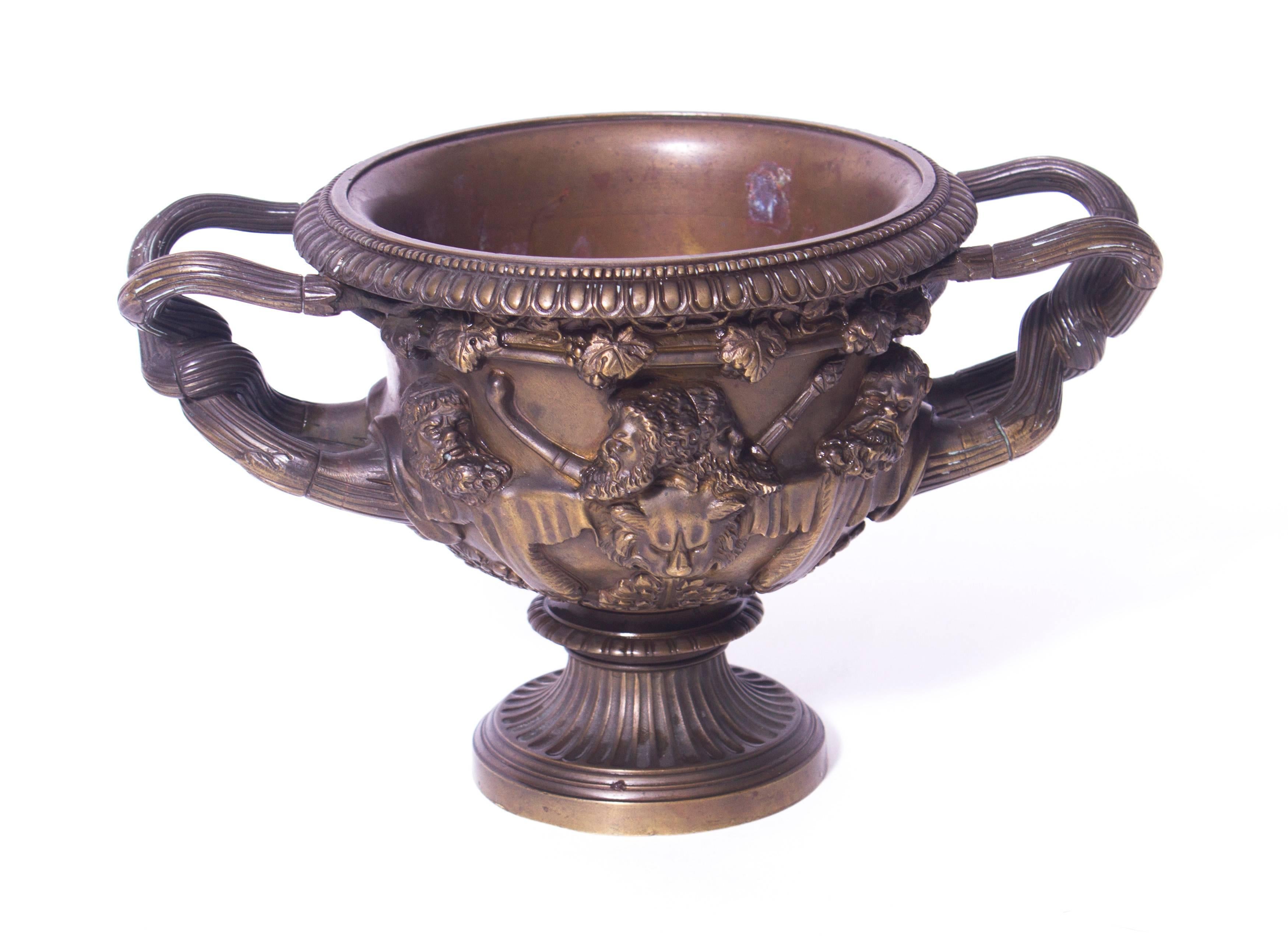 19th Century French Grand Tour Bronze Model of Warwick Vase 3