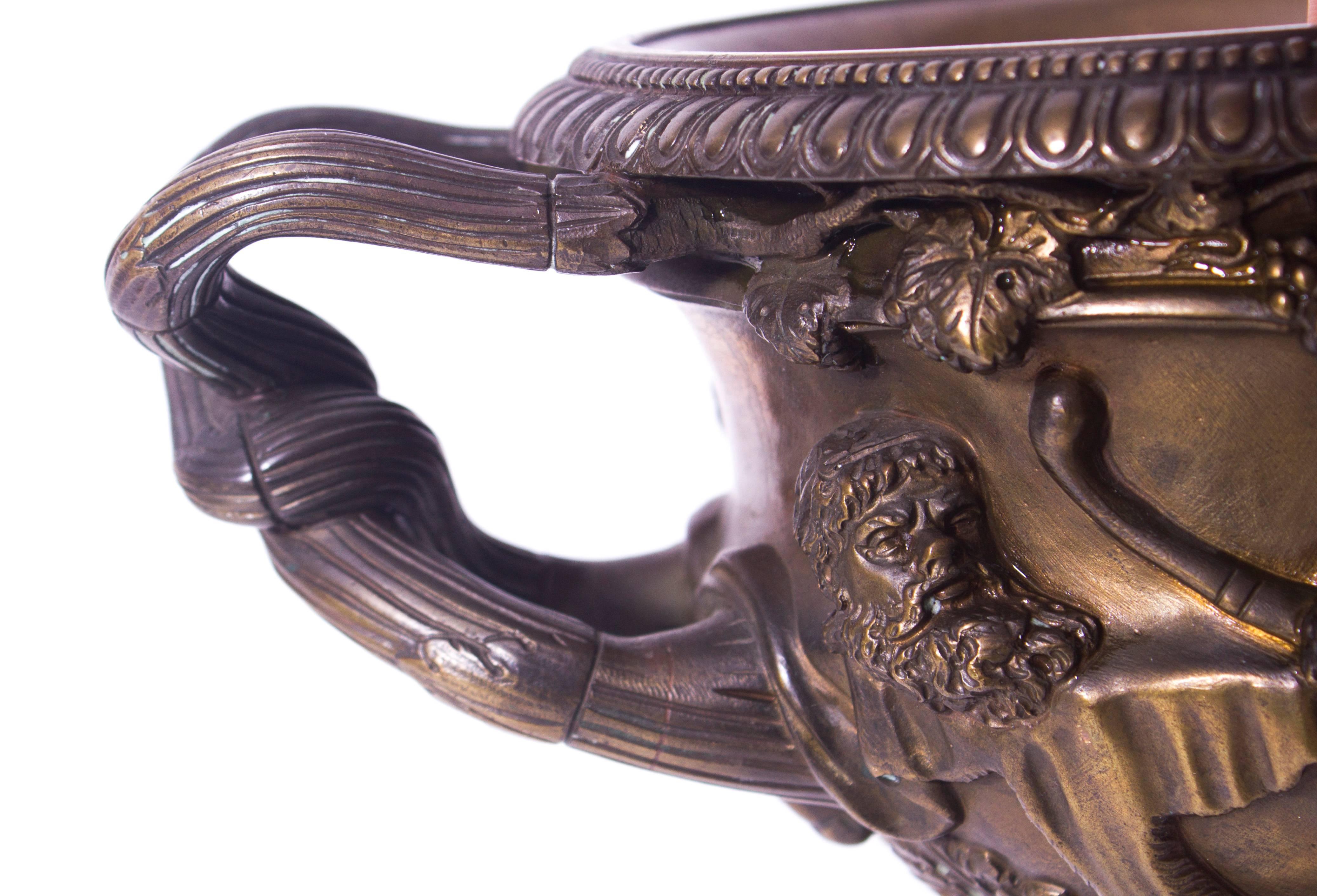 19th Century French Grand Tour Bronze Model of Warwick Vase 5