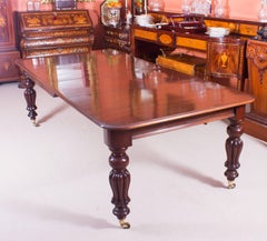 19th Century Mahogany Dining Table and Ten Balloon Back Chairs