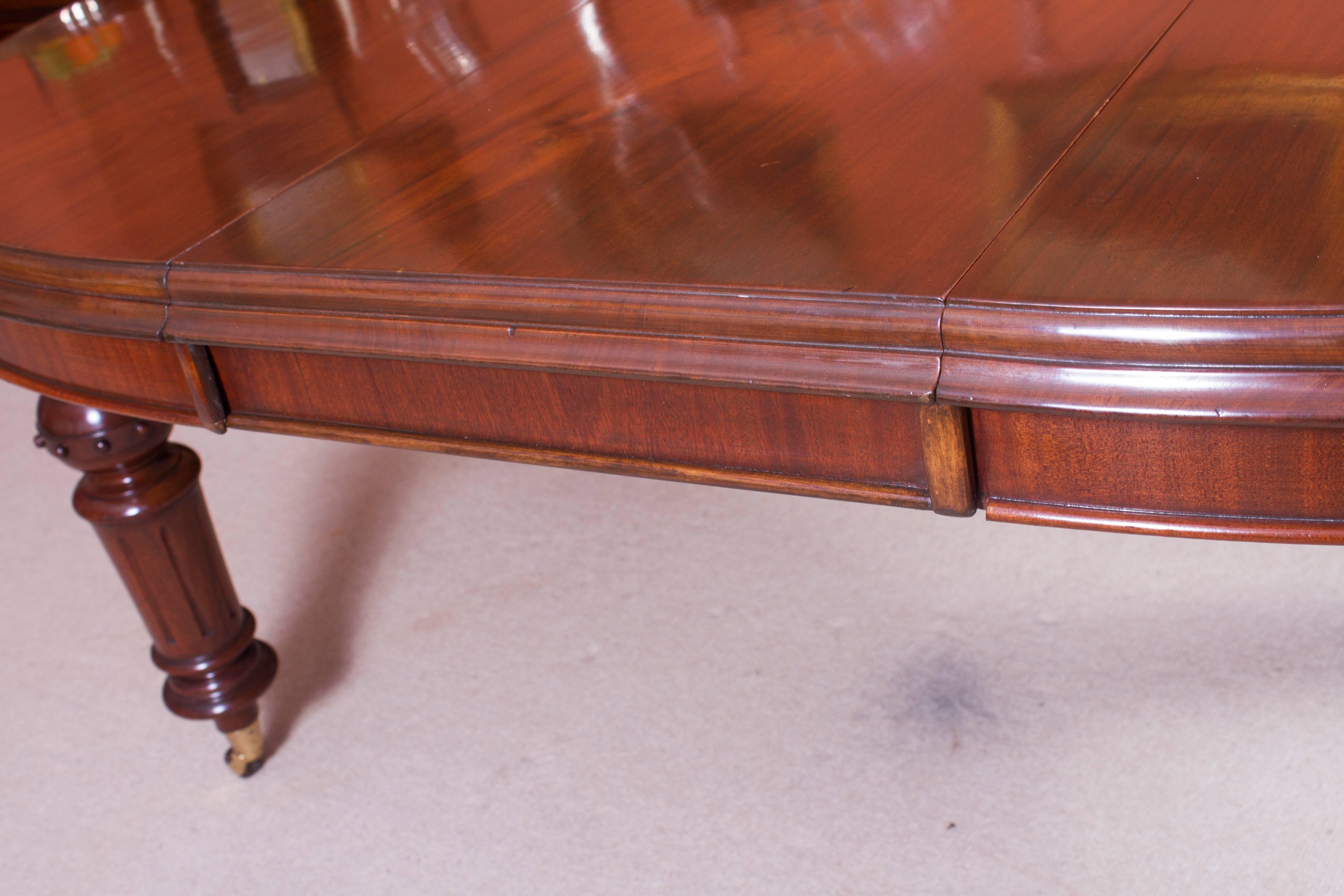 Mahogany 19th Century Victorian Oval Extending Dining Table
