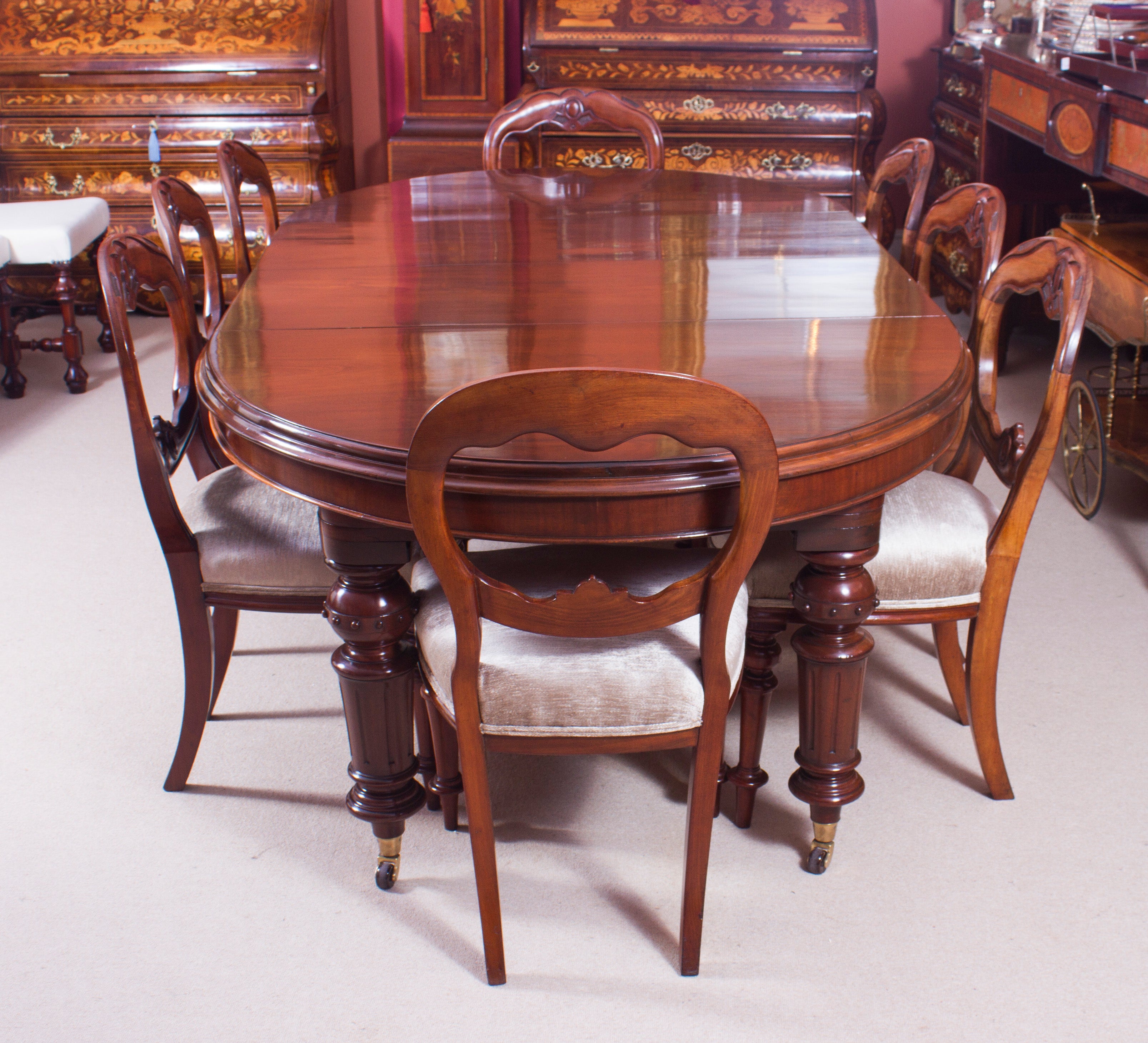 19th Century Victorian Oval Dining Table And Eight Antique Chairs At 19th Century Victorian Oval Dining Table And Eight Antique Chairs At 1stdibs