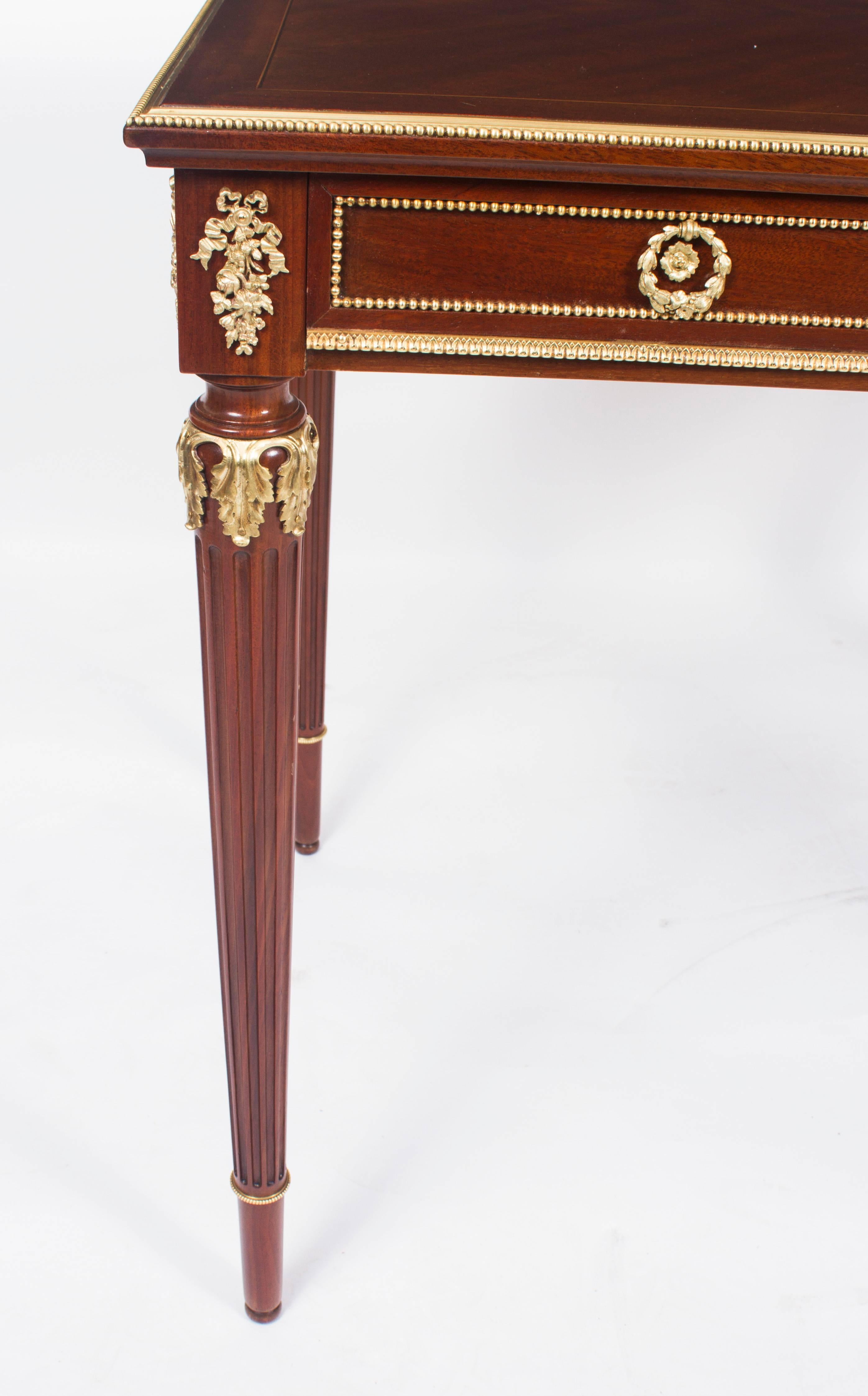 19th Century French Ormolu-Mounted Flame Mahogany Side Table 2