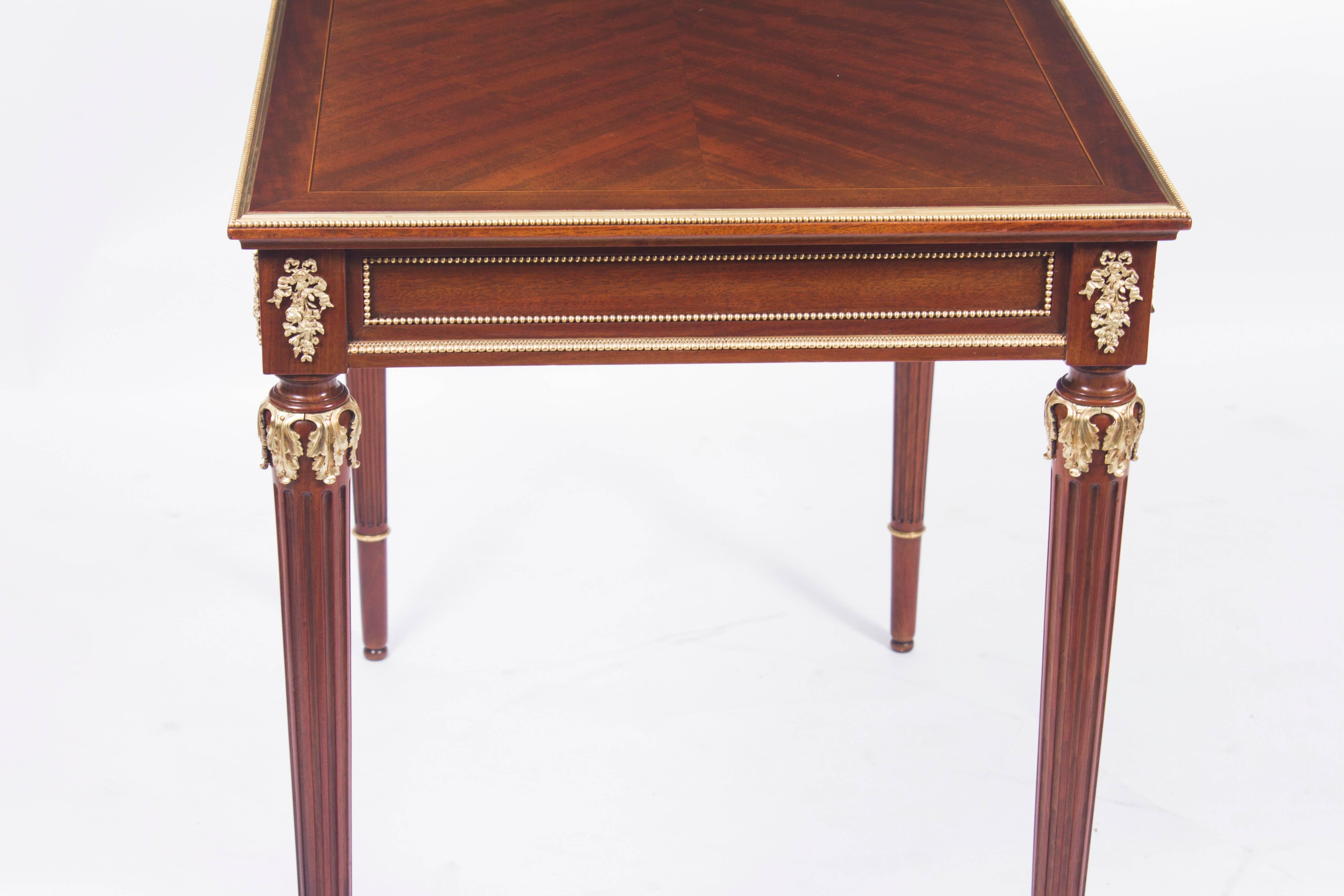 19th Century French Ormolu-Mounted Flame Mahogany Side Table 4