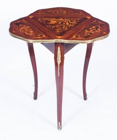 19th Century Louis Revival Marquetry Triform Occasional Table
