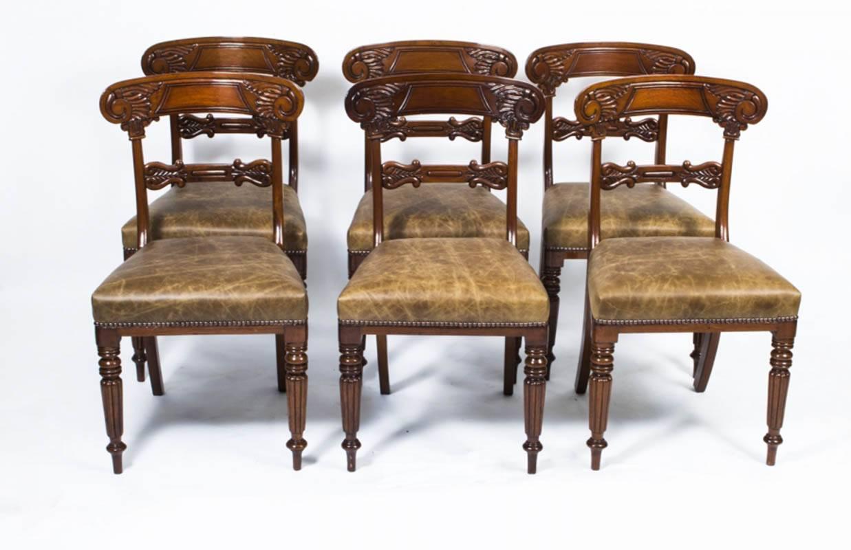 19th Century Regency George III Pembroke Table Gillows and Six Antique Chairs 2