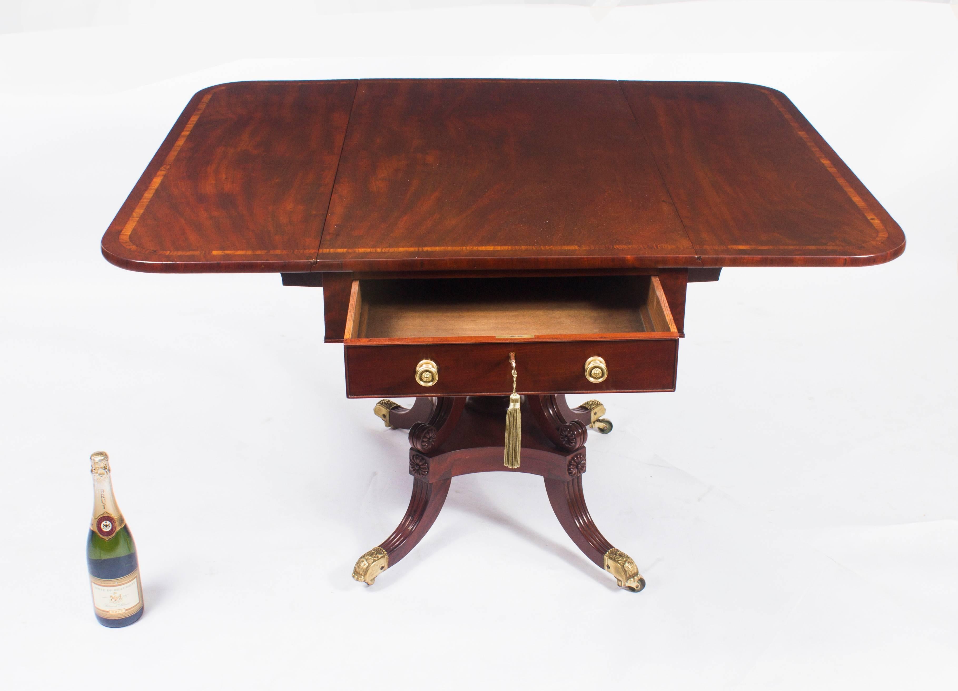 19th Century Regency George III Pembroke Table Gillows and Six Antique Chairs 1