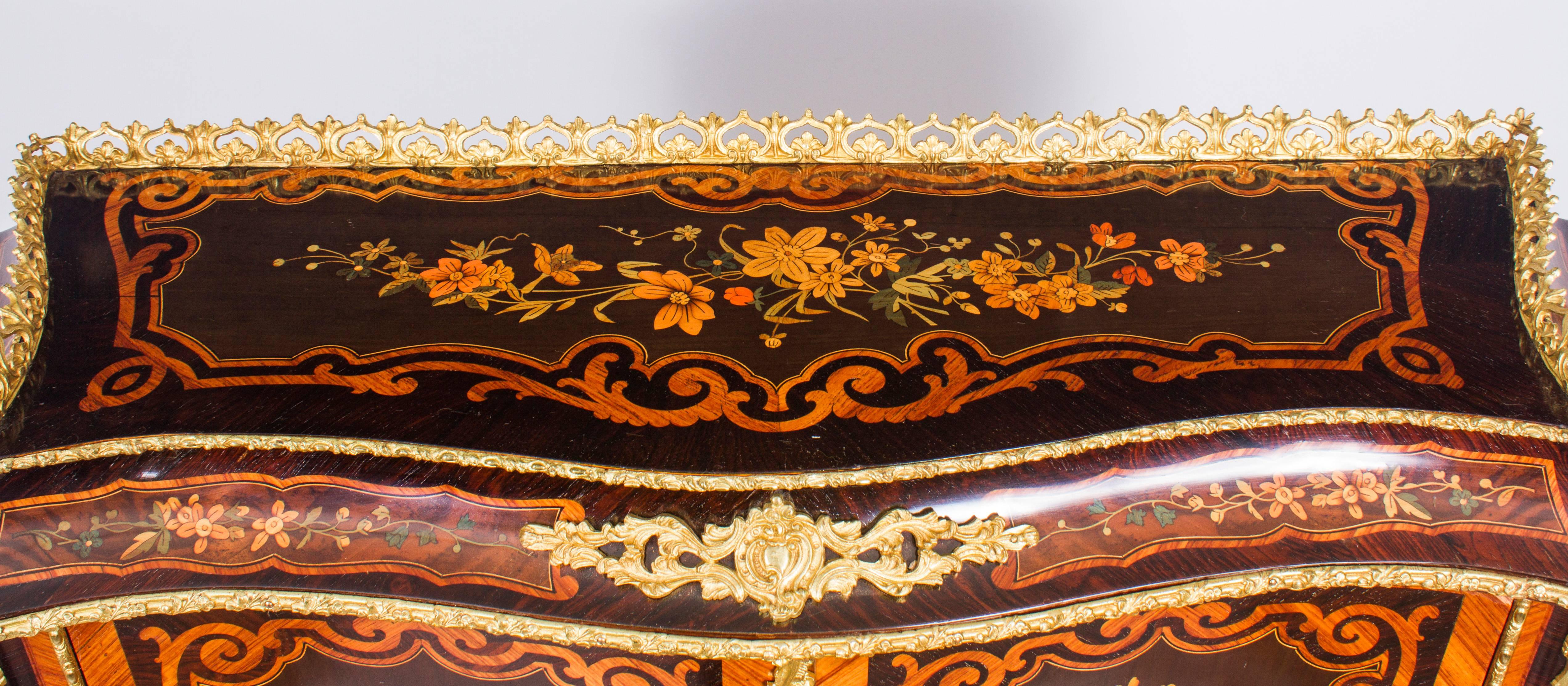 19th Century Louis Revival Marquetry Bonheur Du Jour In Excellent Condition In London, GB