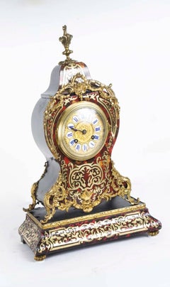 19th Century French Boulle Mantel Clock on Stand