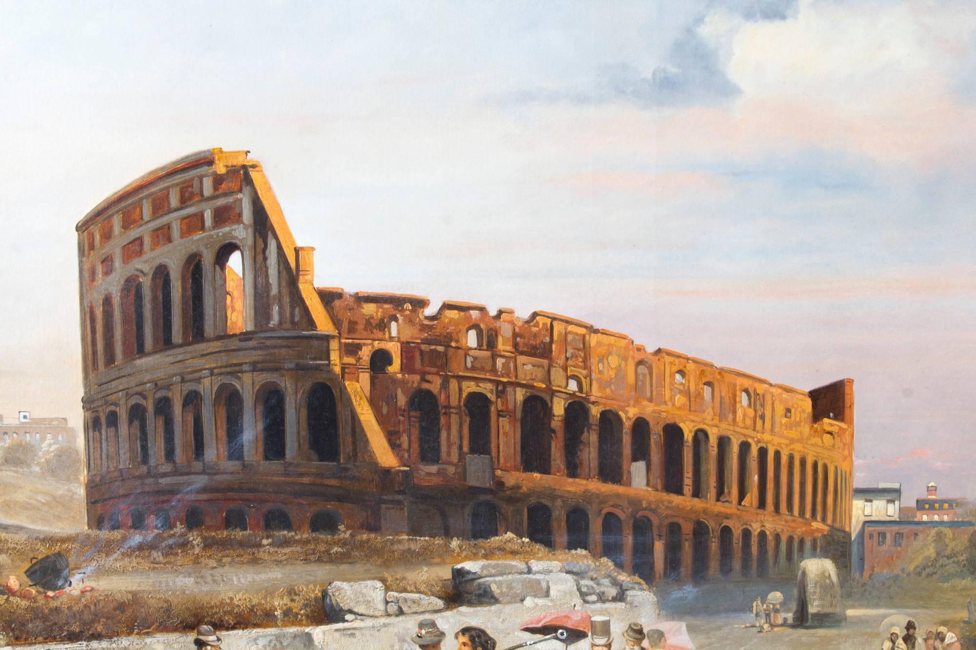 Early 19th Century 19th Century Oil Painting François Gérard 1770-1837 of the Colosseum