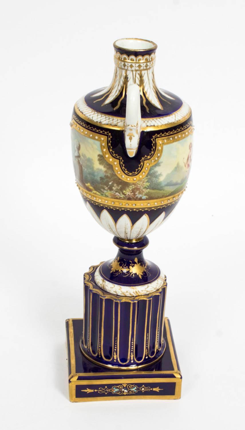 Antique Pair of French Sevres Porcelain Vases, 19th Century In Excellent Condition In London, GB
