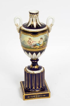 Antique Pair of French Sevres Porcelain Vases, 19th Century