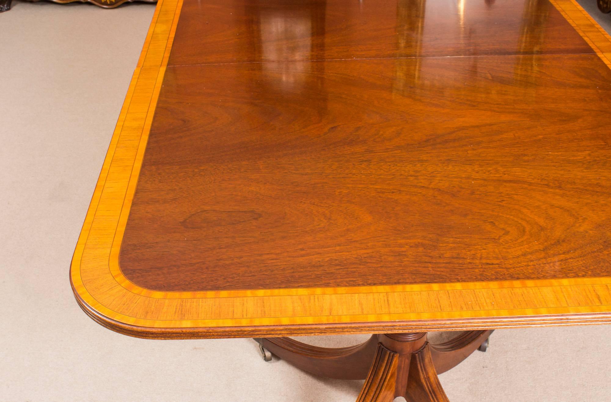 English Vintage Dining Table by William Tillman, Harrods and Ten Chairs