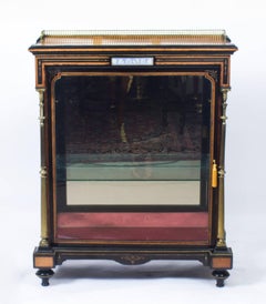 Antique Victorian Amboyna and Ebonized Pier Cabinet, 19th Century