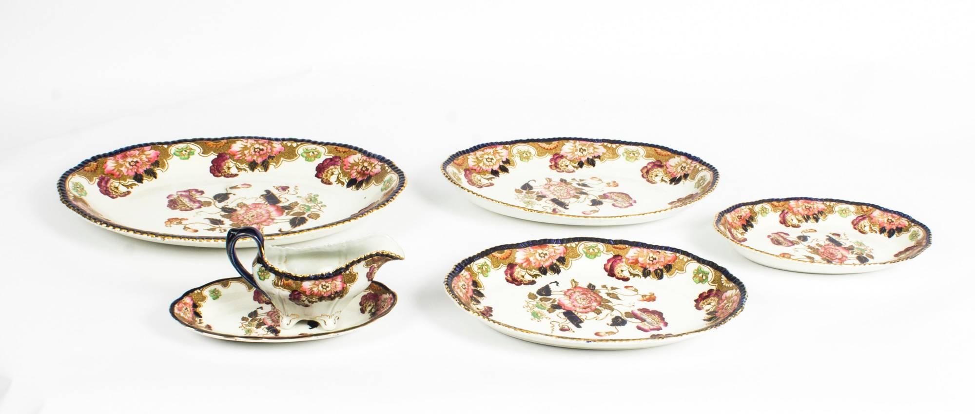 Cambridge Pattern 57 Piece Part Dinner Service by Wood & Son, 19th Century 1