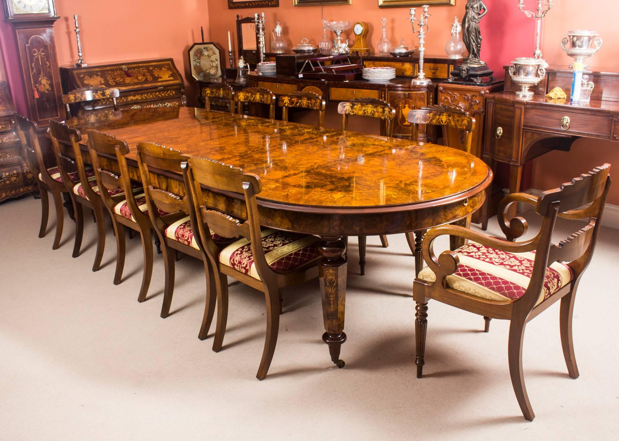Amazing Bespoke Handmade Victorian Style Burr Walnut Marquetry Amazing Bespoke Handmade Victorian Style Burr Walnut Marquetry Dining Table At 1stdibs