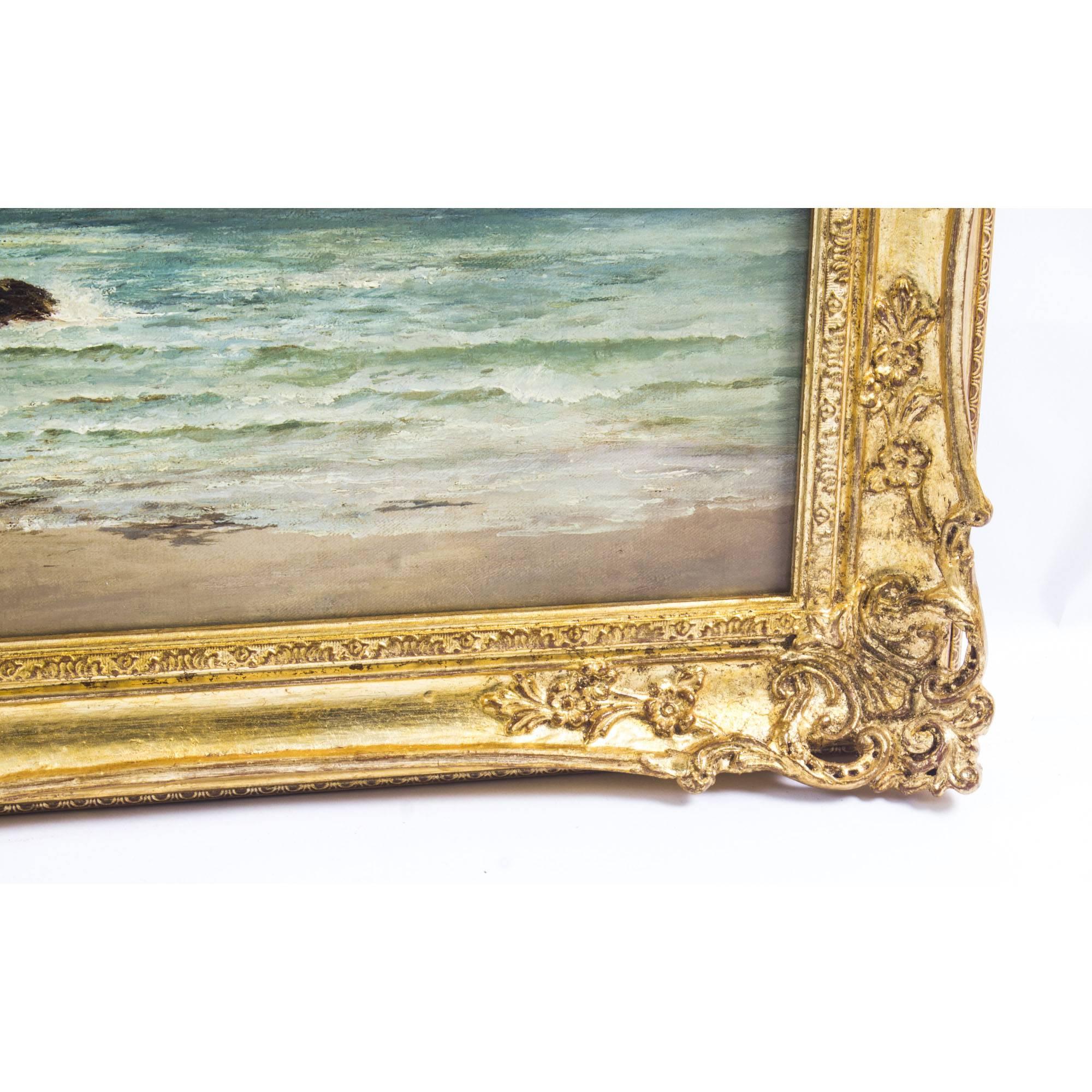 Antique Oil on Canvas Painting by George Ficklin, Signed, 1880 5