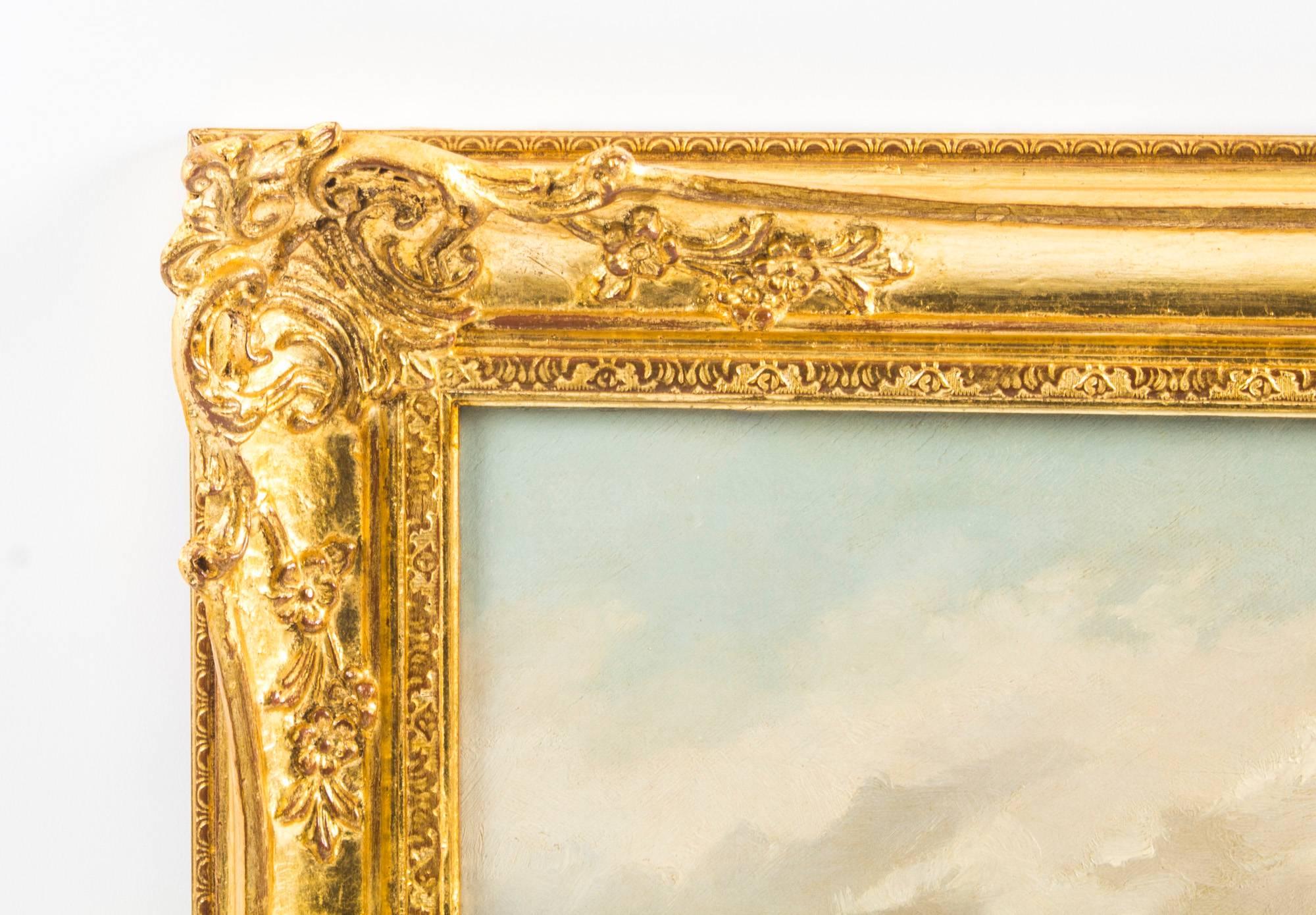 Antique Oil on Canvas Painting by George Ficklin, Signed, 1880 1