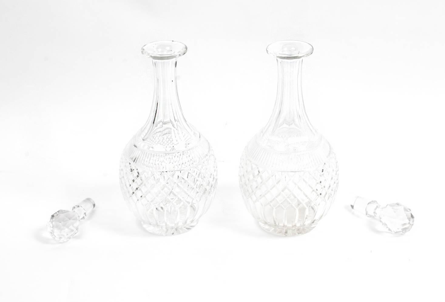 Silver Plated Tantalus Six Glasses, Two Decanters Roberts and Belk, 19th Century 1
