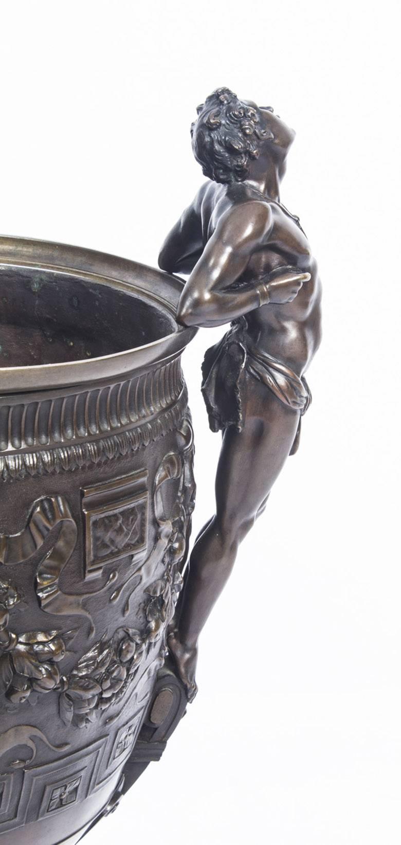 Antique Grand Tour Barbedienne Style Bronze Urn, 19th Century 1