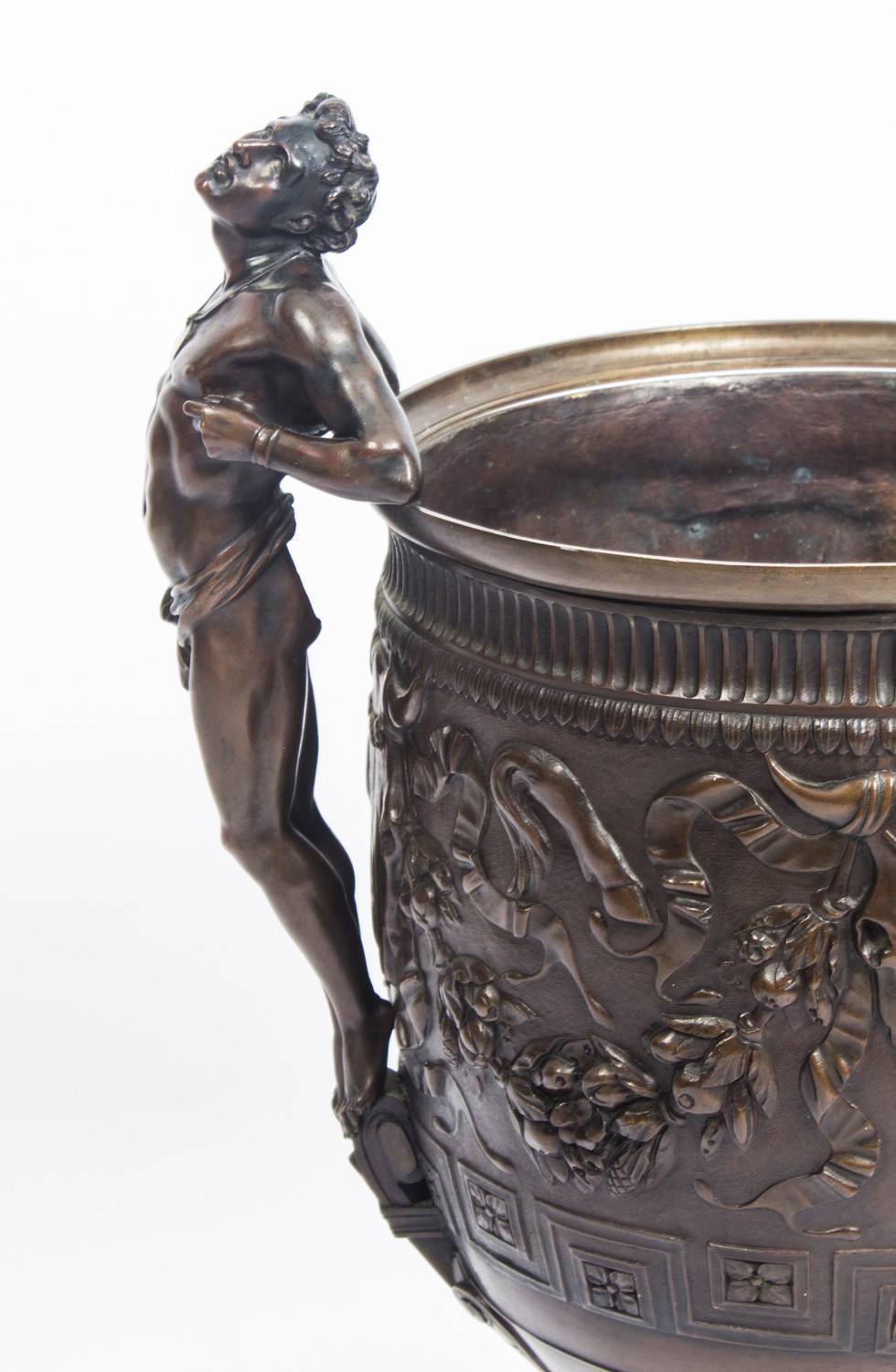 Late 19th Century Antique Grand Tour Barbedienne Style Bronze Urn, 19th Century