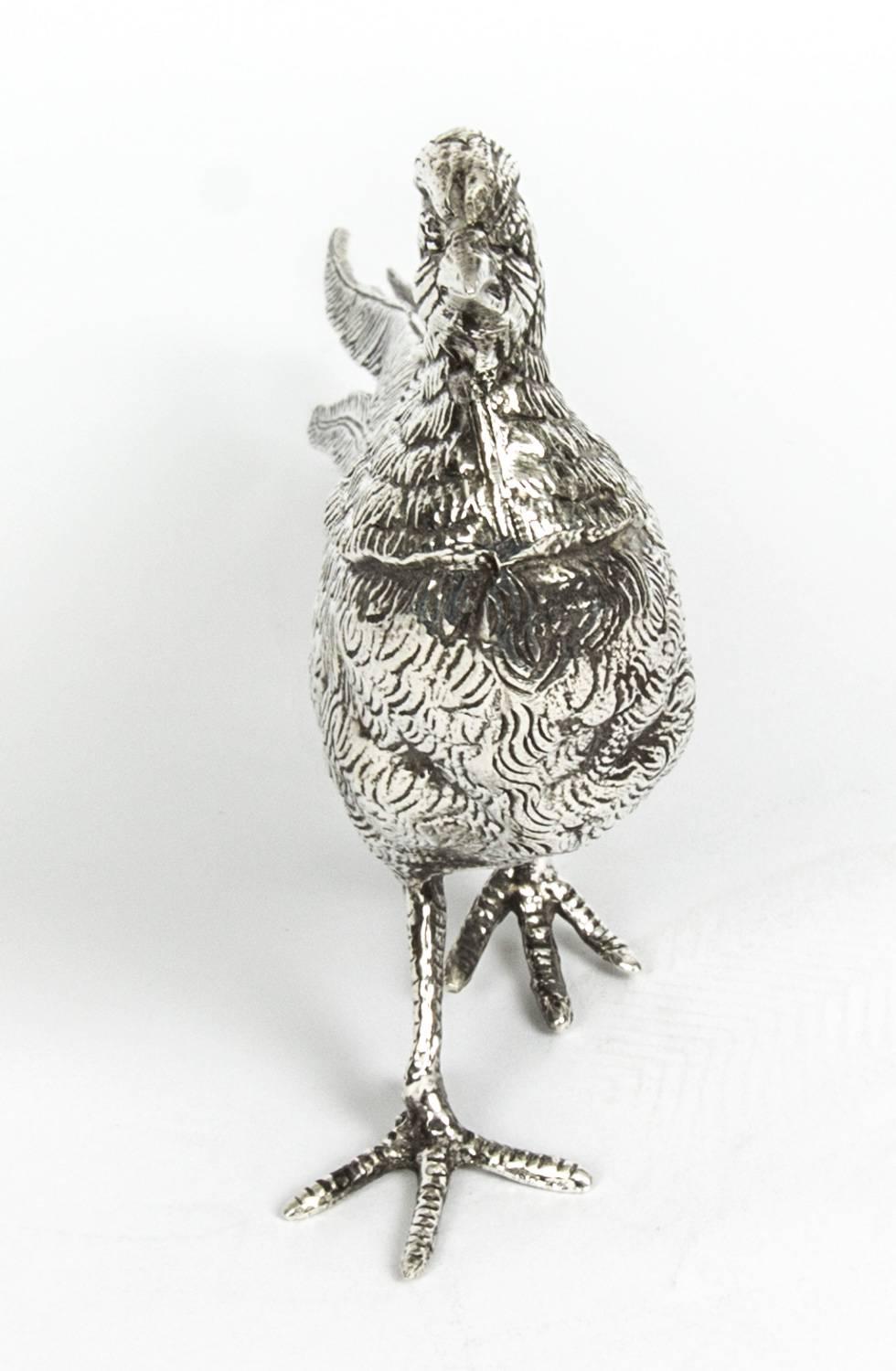 Early 20th Century Pair of Silver Plate Bronze Table Pheasants 1