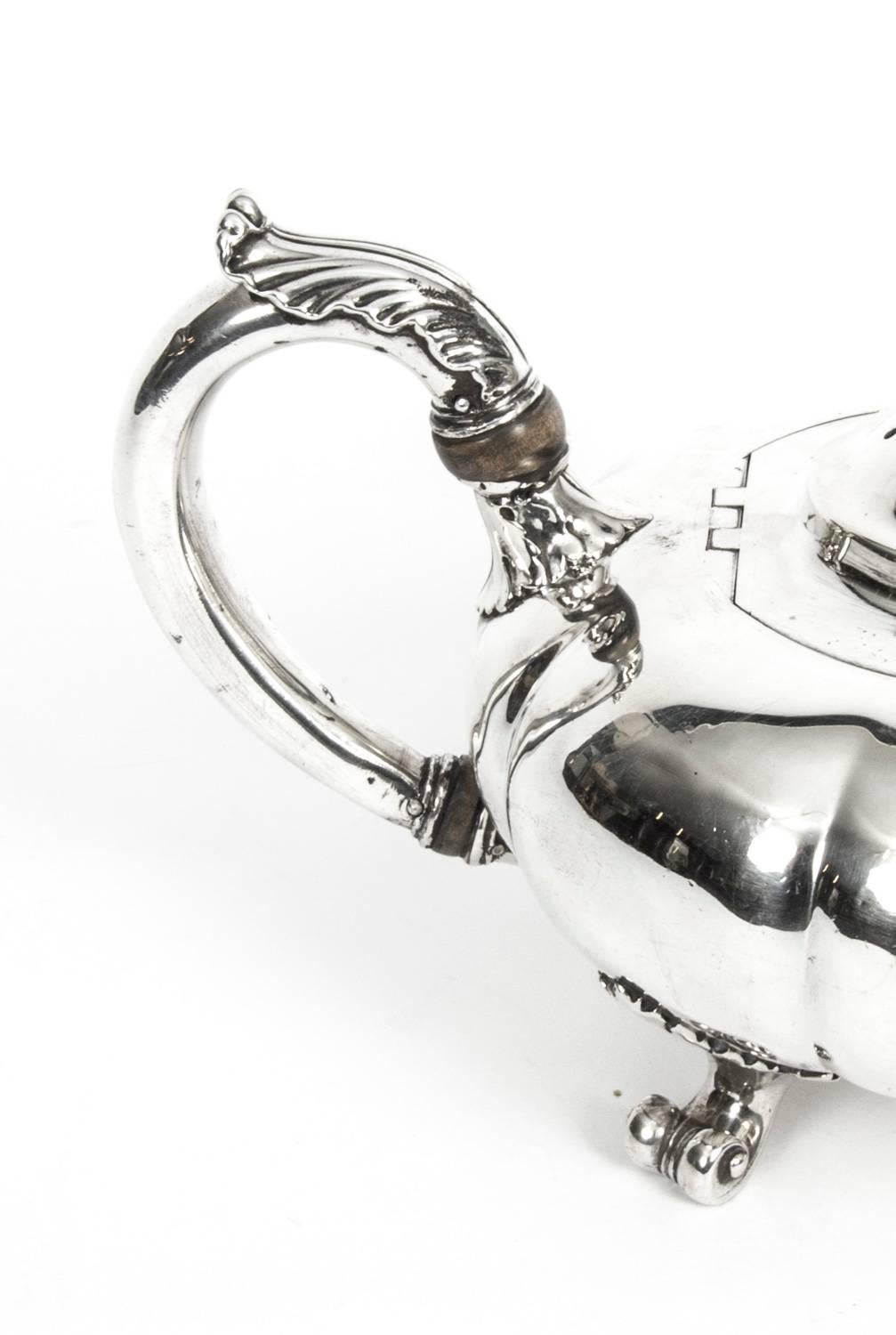 English Antique Sterling Silver Teapot Paul Storr, 1836