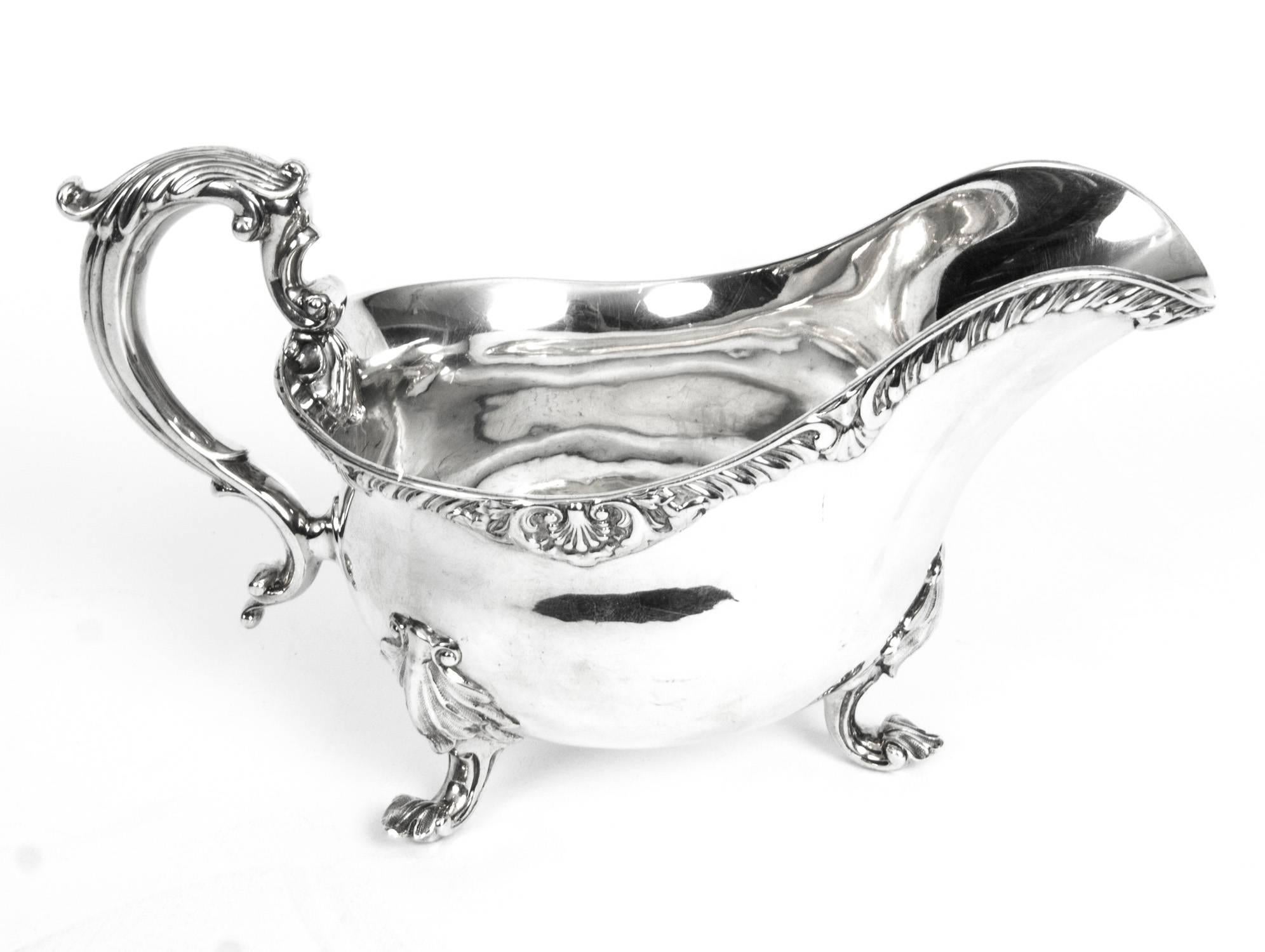 Antique Pair of English Silver Sauce Boats, Robert Garrard, 1846 1