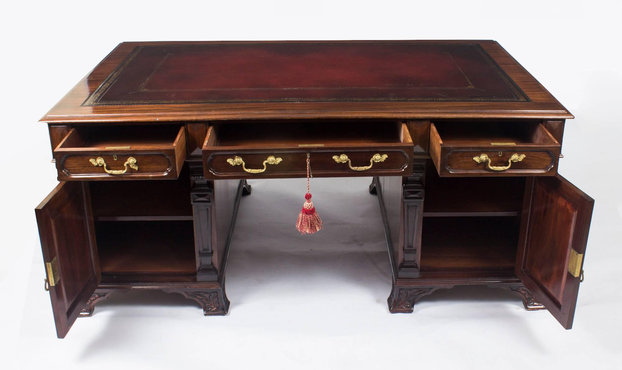 Early 20th Century Partners Desk by Harrods 