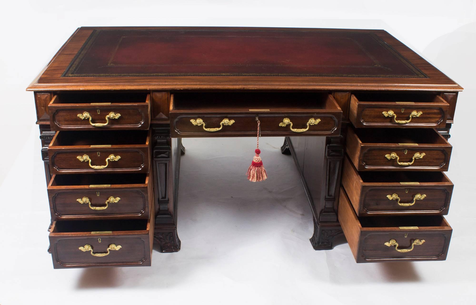 Early 20th Century Partners Desk by Harrods 